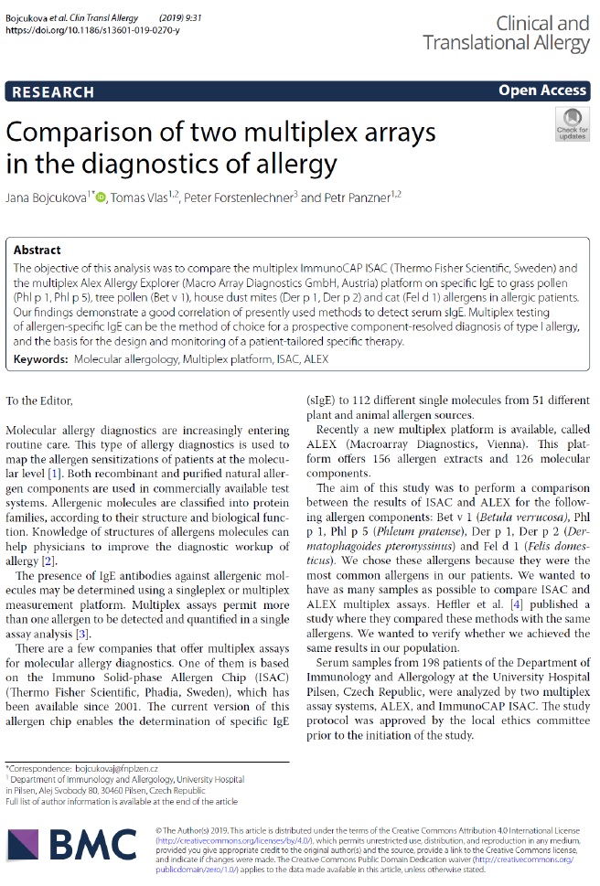 Análisis de plataforma múltiple en el diagnóstico de alergia