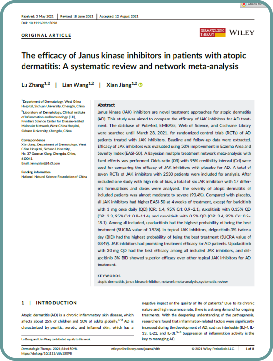 Inhibidores de Janus Kinasa (JAK), tratamiento novedoso en pacientes con dermatitis atópica