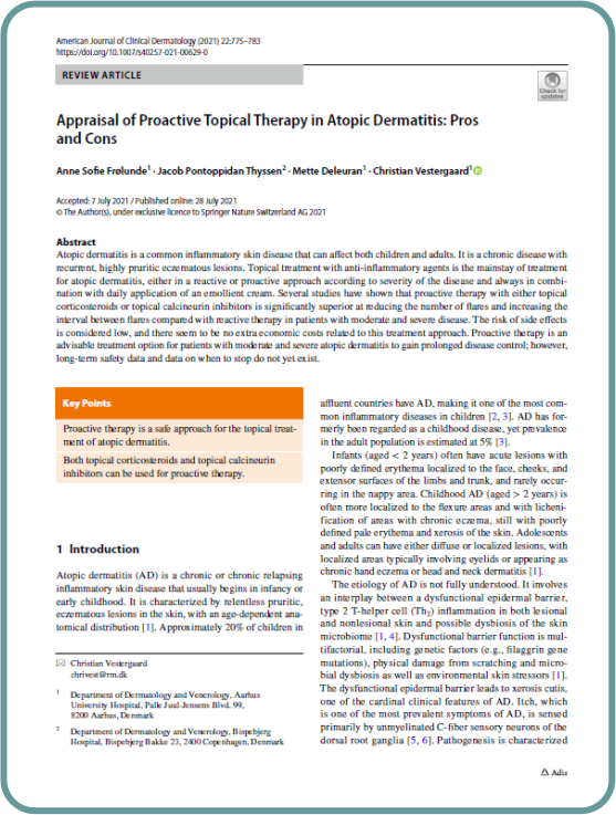 Ventajas y desventajas de la terapia tópica proactiva en dermatitis atópica